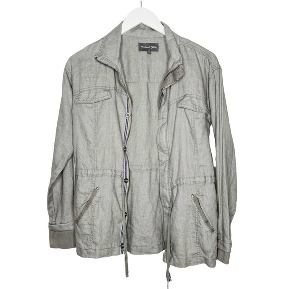 Michael Stars Linen Anorak Jacket Galvanized Size XS - Picture 4 of 11
